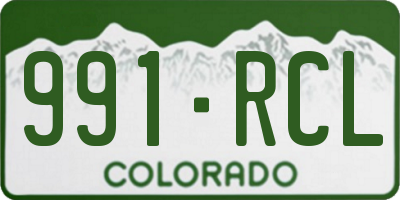CO license plate 991RCL