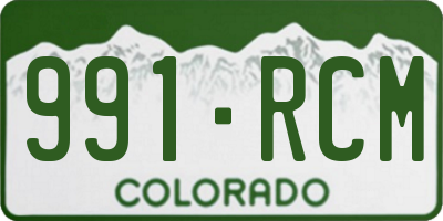 CO license plate 991RCM