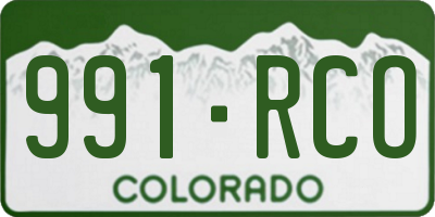 CO license plate 991RCO