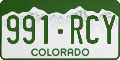 CO license plate 991RCY