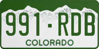 CO license plate 991RDB