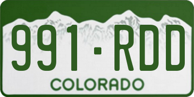 CO license plate 991RDD