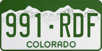 CO license plate 991RDF