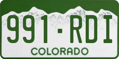 CO license plate 991RDI