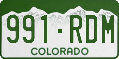 CO license plate 991RDM