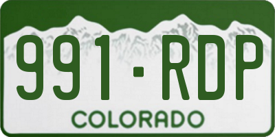 CO license plate 991RDP