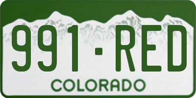 CO license plate 991RED