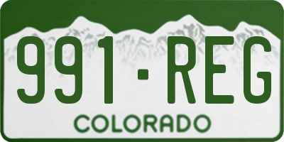 CO license plate 991REG