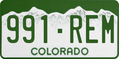 CO license plate 991REM