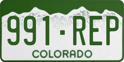 CO license plate 991REP