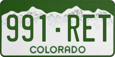 CO license plate 991RET