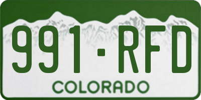 CO license plate 991RFD