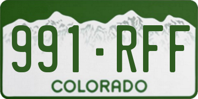 CO license plate 991RFF