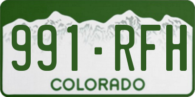 CO license plate 991RFH