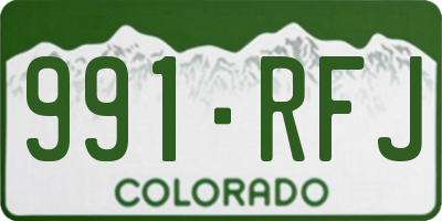 CO license plate 991RFJ