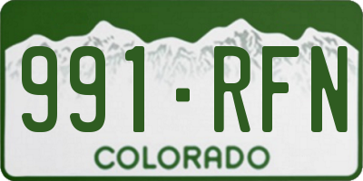 CO license plate 991RFN