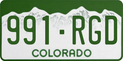 CO license plate 991RGD