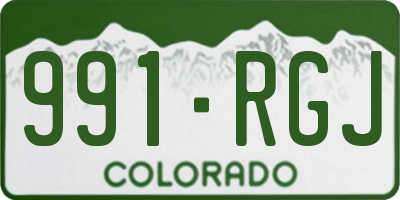 CO license plate 991RGJ