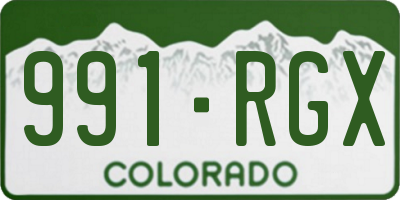 CO license plate 991RGX