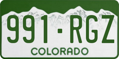 CO license plate 991RGZ