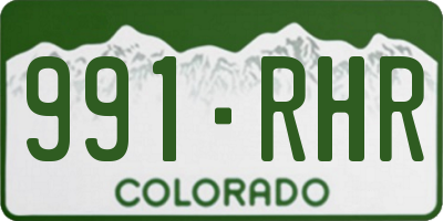 CO license plate 991RHR
