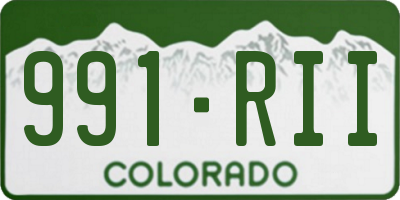CO license plate 991RII