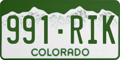 CO license plate 991RIK