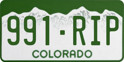 CO license plate 991RIP