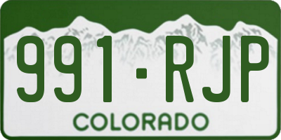 CO license plate 991RJP
