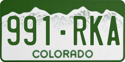 CO license plate 991RKA