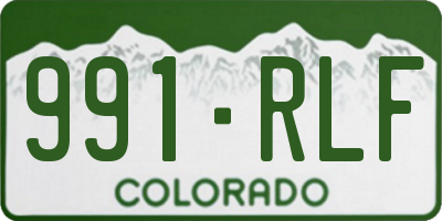 CO license plate 991RLF