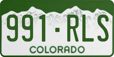 CO license plate 991RLS