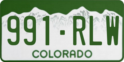 CO license plate 991RLW