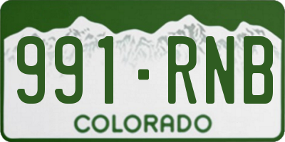 CO license plate 991RNB