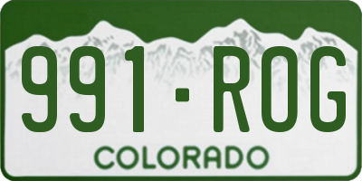 CO license plate 991ROG