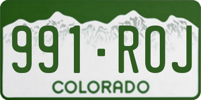 CO license plate 991ROJ