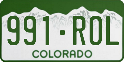 CO license plate 991ROL