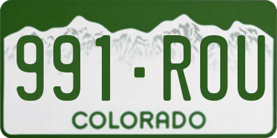 CO license plate 991ROU