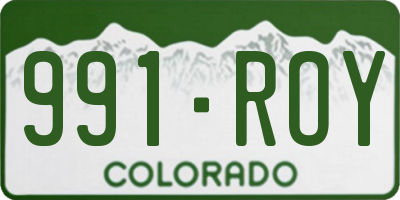 CO license plate 991ROY