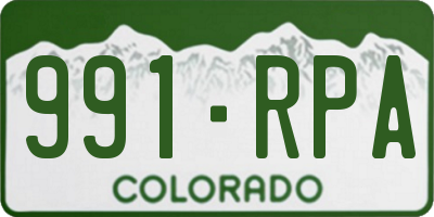 CO license plate 991RPA