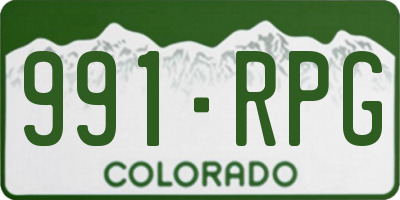 CO license plate 991RPG
