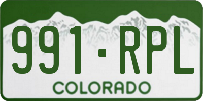 CO license plate 991RPL