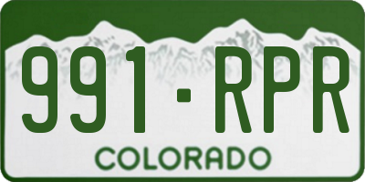 CO license plate 991RPR