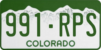 CO license plate 991RPS