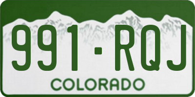 CO license plate 991RQJ