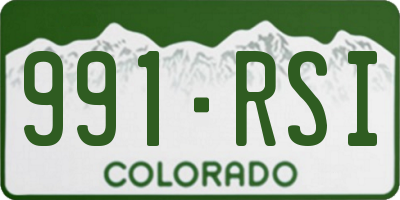 CO license plate 991RSI