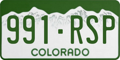 CO license plate 991RSP