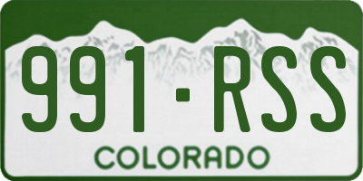CO license plate 991RSS