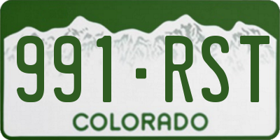 CO license plate 991RST