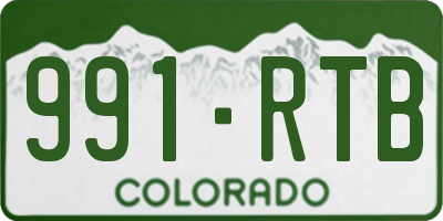 CO license plate 991RTB